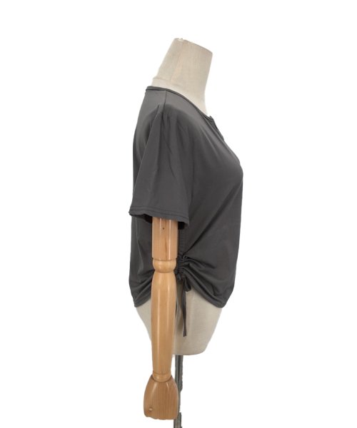 サイドドロストリボンシャツ 春 夏服 秋 韓国ファッション 10代 20代 30代 黒 Tシャツ レディース 無地 シンプル トップス 半袖 人気・おすすめ｜使いやすい・旅行におすすめ セール中 全国発送 即出荷モデル