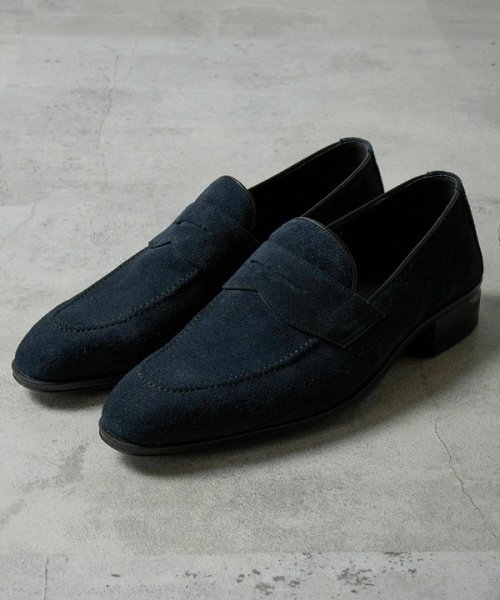 リアルレザースウェードコインローファー 5cm