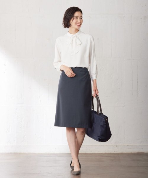 J.PRESS LADIES（LARGE SIZE）(J．プレス　レディス（大きいサイズ）)/【洗える】ヌーディスバックサテン ボウタイ ブラウス/img05