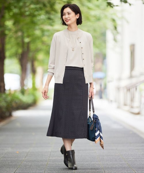 J.PRESS LADIES（LARGE SIZE）(J．プレス　レディス（大きいサイズ）)/【洗える】シュリンクデシン ジオメトリックプリント スカート/img02