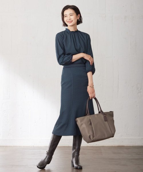 J.PRESS LADIES（LARGE SIZE）(J．プレス　レディス（大きいサイズ）)/【洗える】シュリンクデシン ジオメトリックプリント スカート/img03