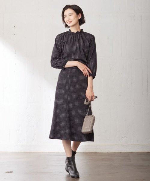 J.PRESS LADIES（LARGE SIZE）(J．プレス　レディス（大きいサイズ）)/【洗える】シュリンクデシン ジオメトリックプリント スカート/img05