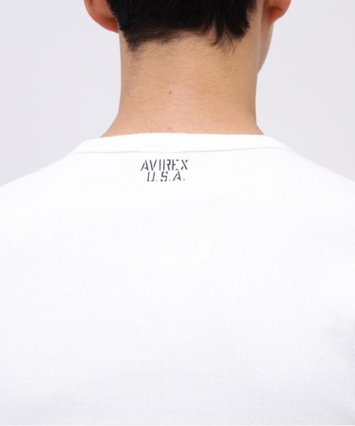 AVIREX(AVIREX)/《DAILY/デイリー》RIB S/S HENLEY NECK T－SHIRT/リブ 半袖 ヘンリーネック Tシャツ  デイリーウェア/img21