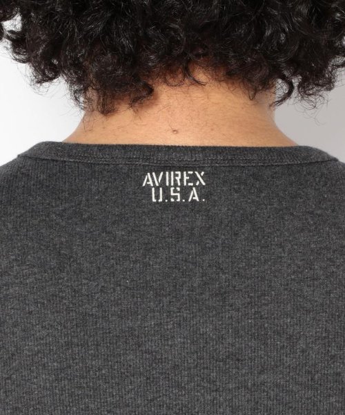 AVIREX(AVIREX)/《DAILY》RIB L/S V－NECK T－SHIRT/リブ 長袖 ブイネック Tシャツ  デイリーウェア/img19