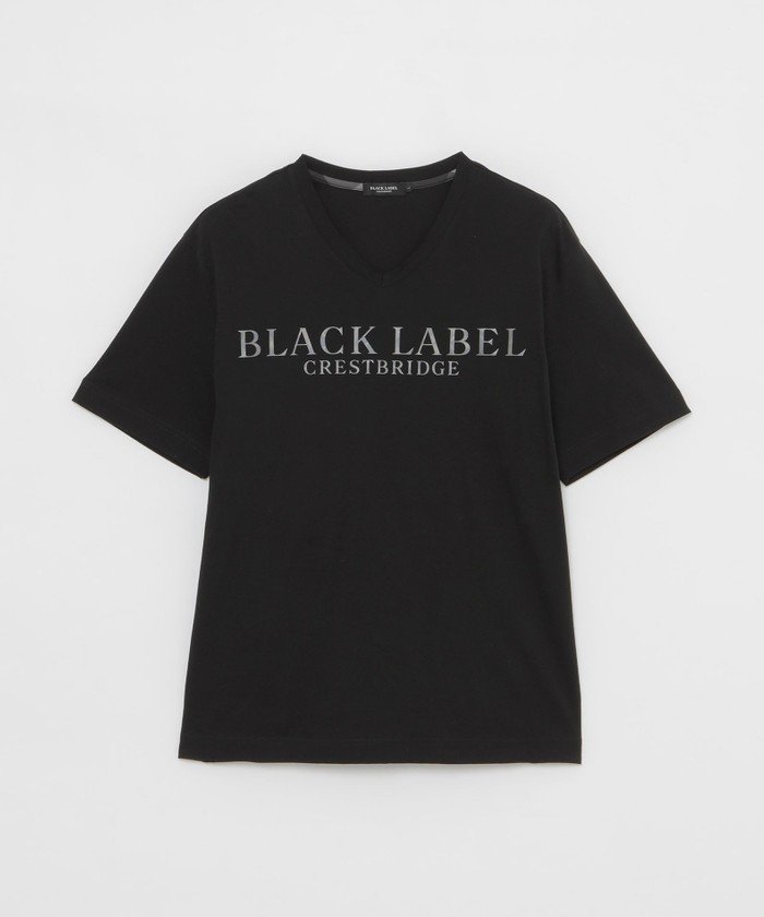BLACK LABEL CRESTBRIDGEロゴプリントシルキーVネックT