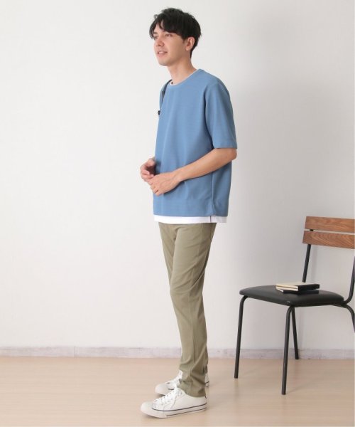 ikka(イッカ)/【吸水速乾】ドライ鹿の子5分袖レイヤードTシャツ/img14