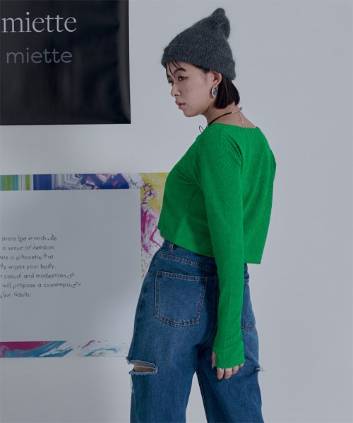 miette(ミエット)/パイルジャガードUネックショートトップス/img07