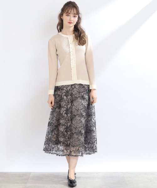 Couture Brooch(クチュールブローチ)/【S－LL/秋冬新色！】チュール刺繍フレアースカート/img16