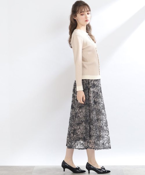 Couture Brooch(クチュールブローチ)/【S－LL/秋冬新色！】チュール刺繍フレアースカート/img17