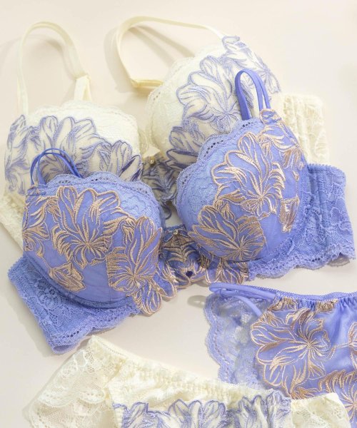 fran de lingerie(フランデランジェリー)/配色刺繍のベーシックデザインナチュラルメイクブラ＋ノーマルショーツの使えるSET 「フランスタンダード001」 ブラジャーショーツセット/img26