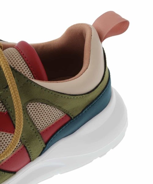 異素材コラージュ配色スニーカー 