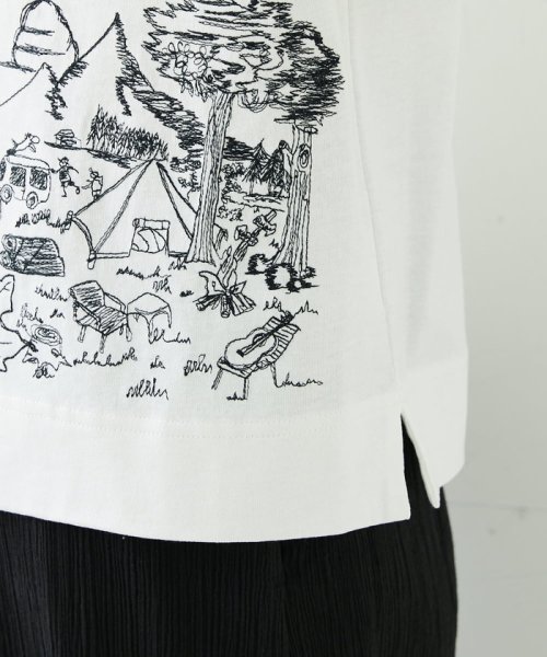 GIANNI LO GIUDICE(ジャンニ・ロ・ジュディチェ)/[洗える]コットンリネンキャンプ刺繍半袖カットソー/img30