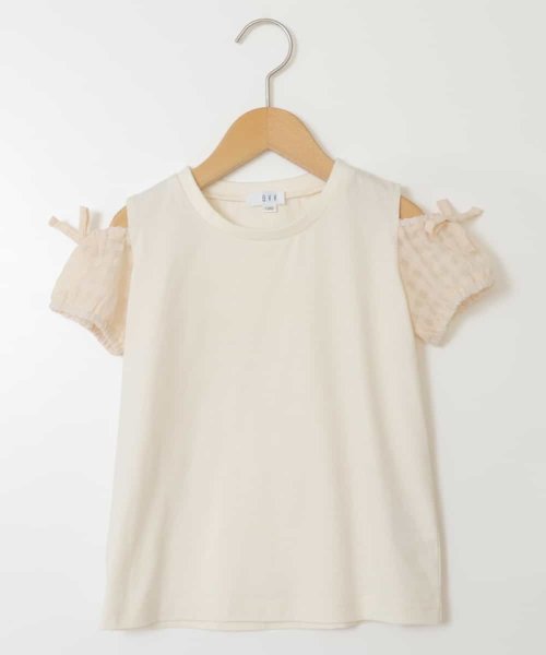 a.v.v(KID'S)(アー・ヴェ・ヴェキッズ)/[140－150]袖シアーオフショルＴシャツ/img11