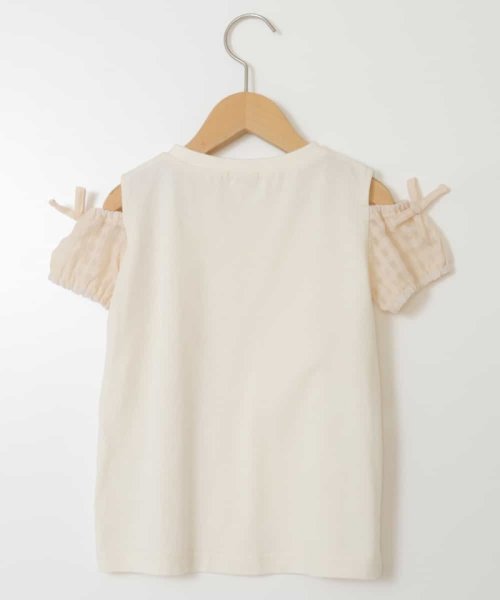 a.v.v(KID'S)(アー・ヴェ・ヴェキッズ)/[140－150]袖シアーオフショルＴシャツ/img12