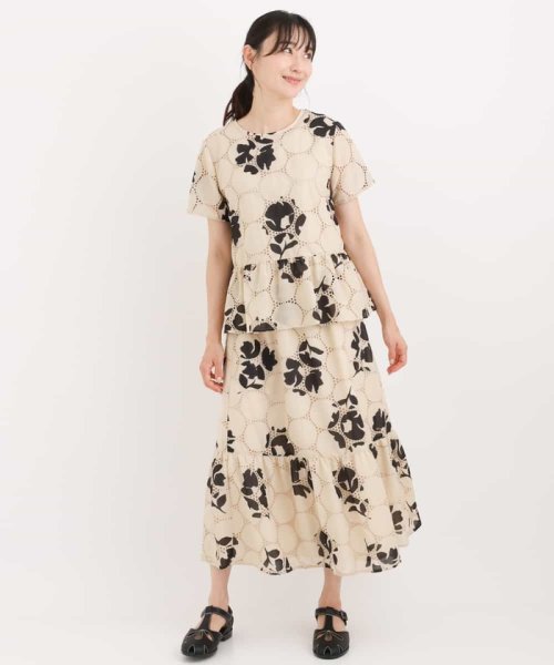 HIROKO BIS(ヒロコビス)/【洗える】サークル刺繍フラワープリントスカート/img07