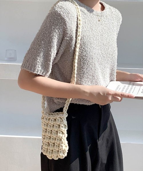 ARGO TOKYO(アルゴトウキョウ)/Mesh Knitting Smartphone Shoulder Bag 26151 メッシュ編みスマホショルダーバッグ　スマホ―バッグ　ショルダーバッグ　メ/img31
