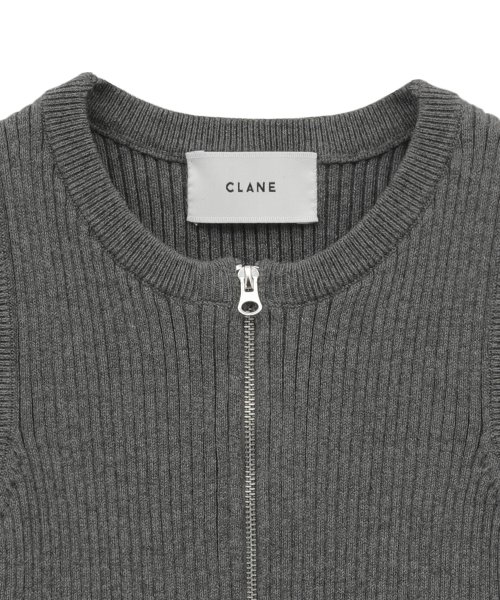 CLANE(クラネ)/SLEEVELESS ZIP RIB KNIT TOPS/img14