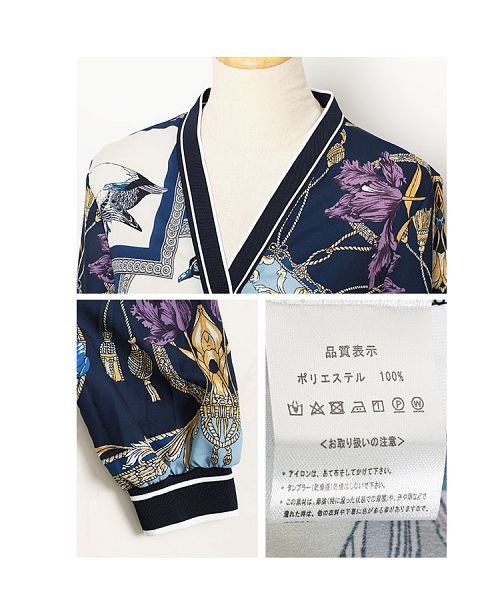 Sawa a la mode(サワアラモード)/大人を彩るスカーフ模様の上品カーディガン/img25