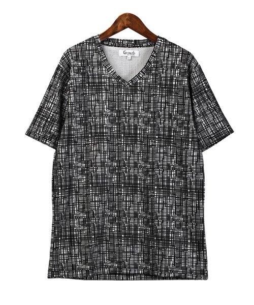 LUXSTYLE(ラグスタイル)/デジタルチェックVネックTシャツ/Tシャツ メンズ 半袖 半袖Tシャツ Vネック トップス カットソー/img05