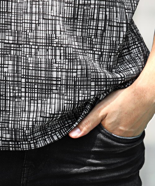 LUXSTYLE(ラグスタイル)/デジタルチェックVネックTシャツ/Tシャツ メンズ 半袖 半袖Tシャツ Vネック トップス カットソー/img08