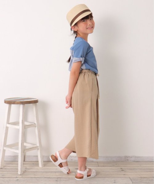 ikka kids(イッカ　キッズ)/細ベルト付きスラブワイドパンツ（120〜160cm）/img08