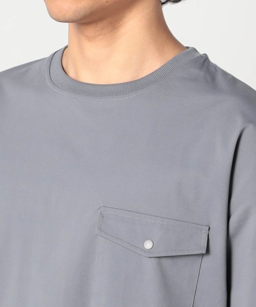 Grand PARK(グランドパーク)/ハイブリットファブリックポケット付きクルーTシャツ/img04