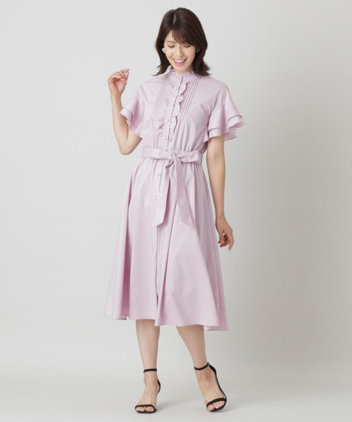 TO BE CHIC(L SIZE)(トゥービーシック Lサイズ)/【L】プレーンストレッチフリルスリーブ ワンピース/img01