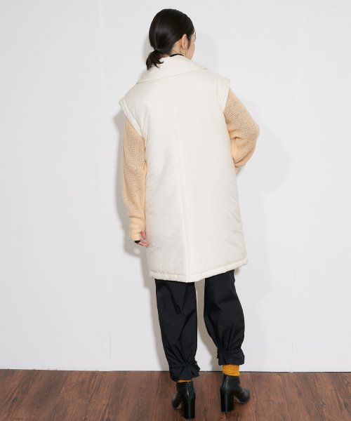 【Audrey and John Wad】コットンシルク厚中わたビッグカラーベスト 