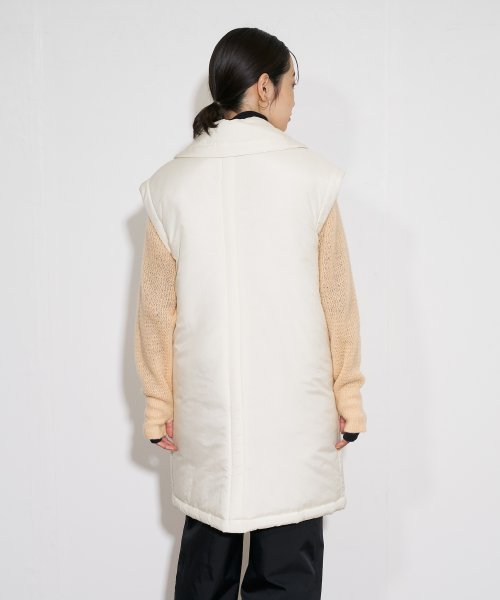 【Audrey and John Wad】コットンシルク厚中わたビッグカラーベスト 