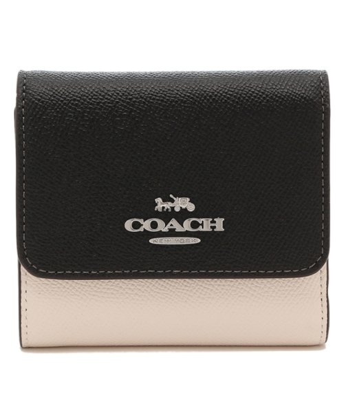 COACH(コーチ)/コーチ アウトレット 三つ折り財布 ミニ財布 ホワイト ブラック レディース COACH CF446 SVNOK/img05