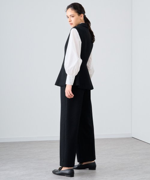 【セットアップ対応商品】モノトーンワッフルペプラムジレ 着用サイズ なし