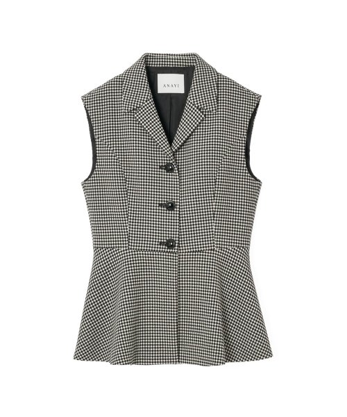 【セットアップ対応商品】モノトーンワッフルペプラムジレ 着用サイズ なし