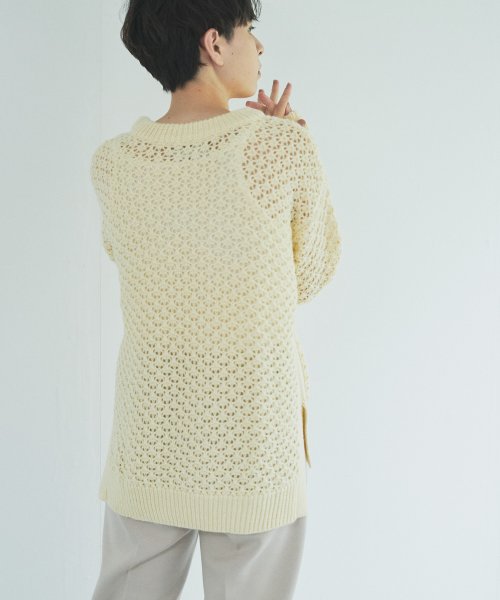 【Audrey and John Wad】レース柄透かし編みニットプルオーバー 
