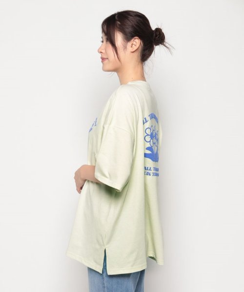 NICE CLAUP OUTLET(ナイスクラップ　アウトレット)/発泡お花BACKプリントTシャツ/img30