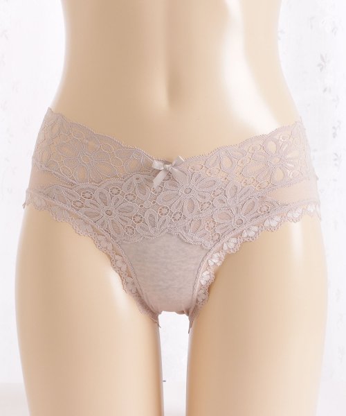 Lace Ladies(レースレディース)/【7枚セット】シアー レース ショーツ レディース 下着 シースルー ヒップハンガー ローライズ ナイロン セクシー フェミニン アンダーウェア グレー ブラッ/img21