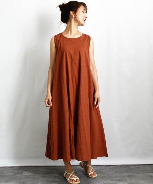 ARGO TOKYO(アルゴトウキョウ)/Cotton Rinen Flare Onepiece 29081 コットンリネンフレアワンピース　リネンワンピース　フレアワンピース　ワンピース　コットンワン/img45