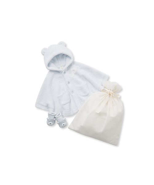ラッピング済み】【BABY】パウダーベアポンチョ＆ソックスSET