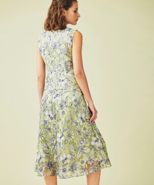 チュールフラワー刺繍ドレス 