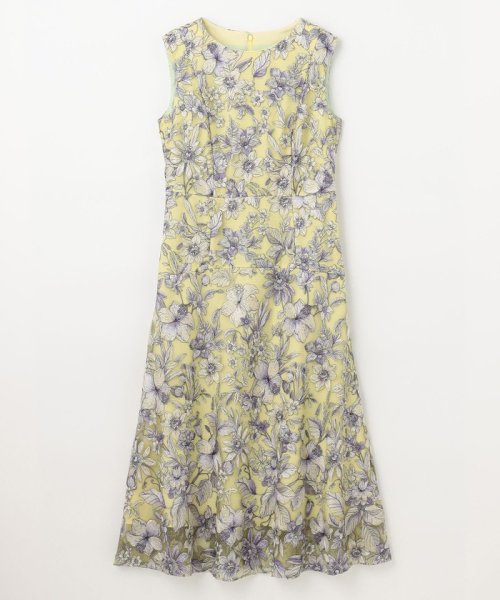 チュールフラワー刺繍ドレス 