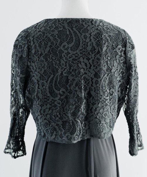 niana ニアナ 結婚式 ワンピース パーティードレス ボレロ キャミワンピ 2点セット レース 羽織 ショート丈 レイヤード リボン ロング丈 ロングドレス ニアナ 5cm