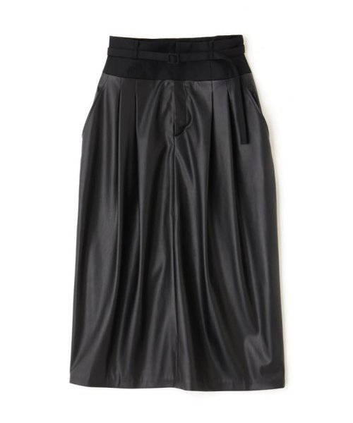 フェイクレザースカート 