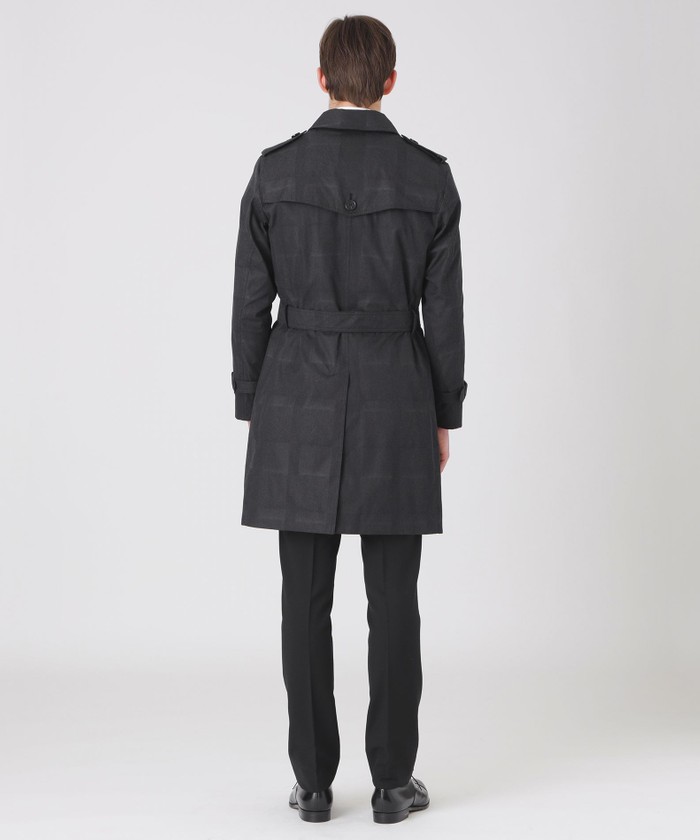 限定】ジャカードクレストブリッジチェックダブルトレンチコート