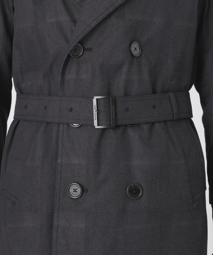 限定】ジャカードクレストブリッジチェックダブルトレンチコート