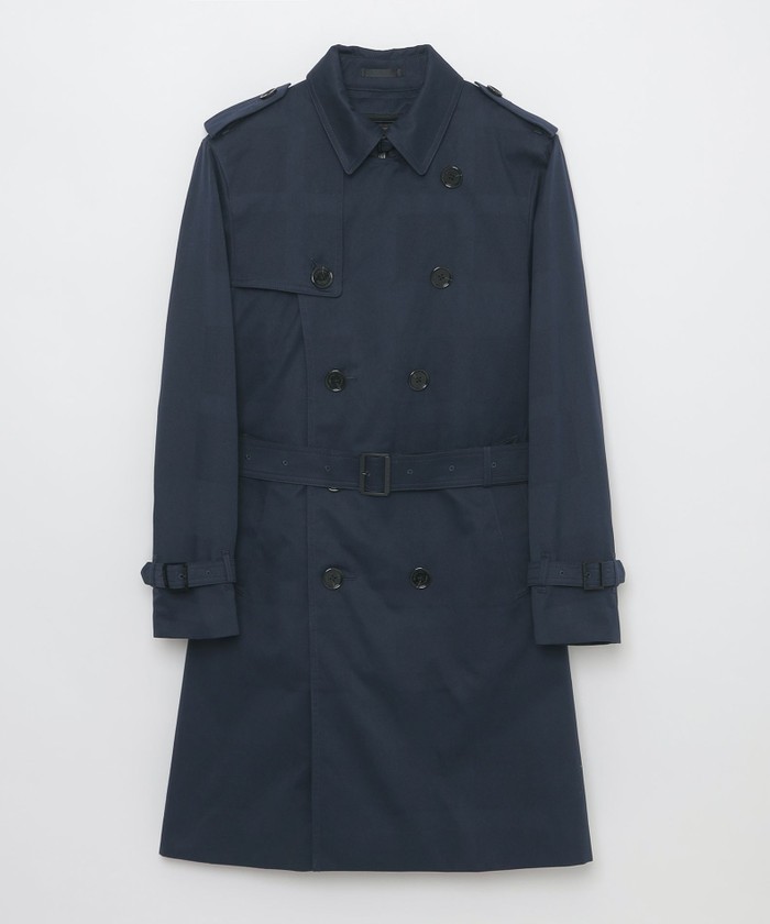 限定】ジャカードクレストブリッジチェックダブルトレンチコート