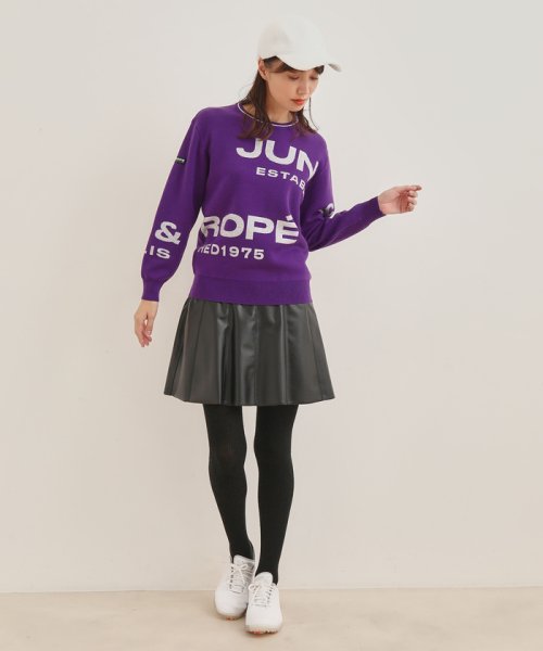 JUN and ROPE(ジュン＆ロペ)/リサイクル2WAYレザーパネル切替スカート/img01
