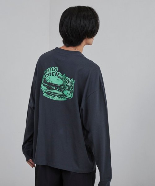 coen(coen)/ビッグシルエットフードプリントロングスリーブTシャツ/img08