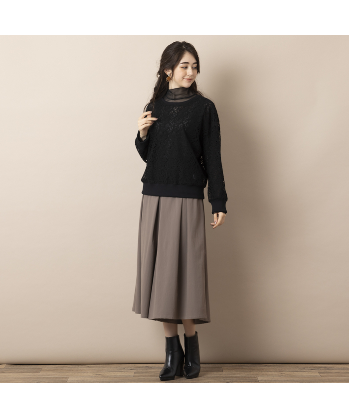 ラッセルレース・リブ使いトップス(505456183)｜阪急百貨店公式通販