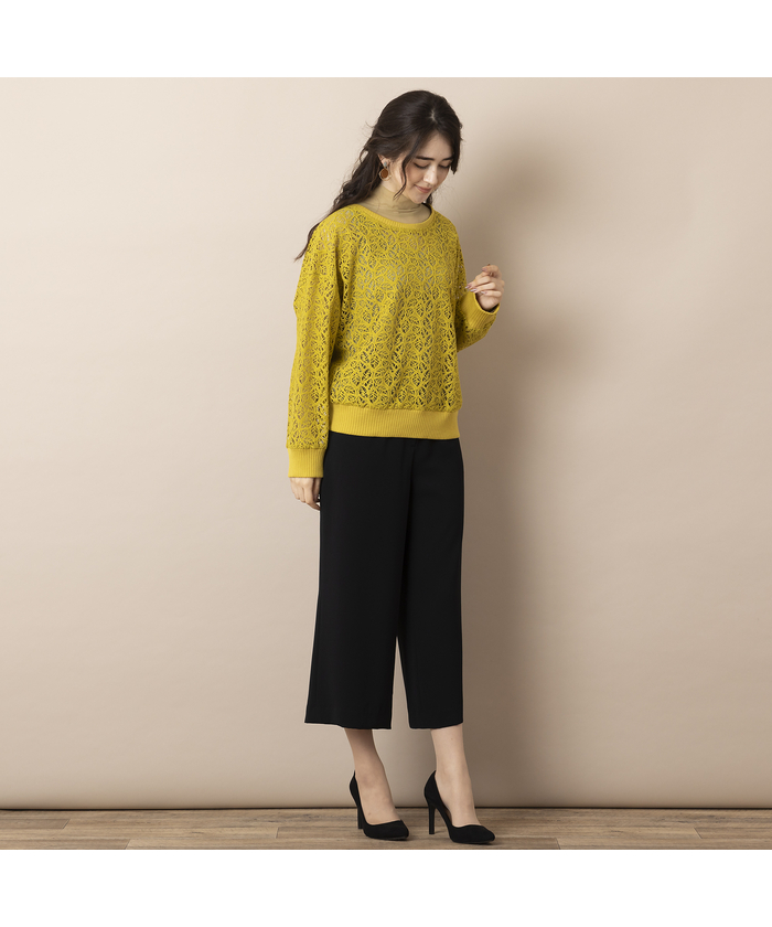 ラッセルレース・リブ使いトップス(505456183)｜阪急百貨店公式通販