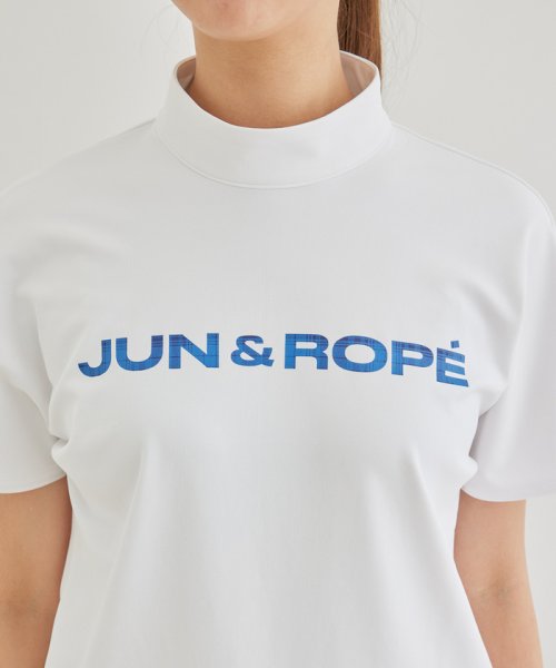 JUN and ROPE(ジュン＆ロペ)/【UV】【接触冷感】リブモック4分袖ロゴゆるトップス/img12
