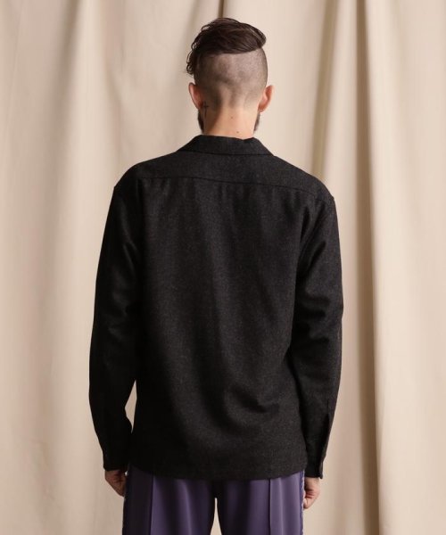 Schott(ショット)/LINE 2TONE L/S WOOL SHIRT/ライン2トーン ウールシャツ/img02